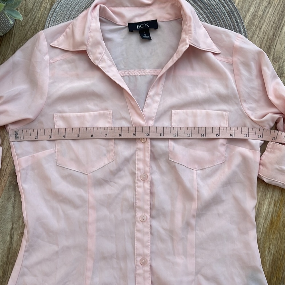 4/$25 BCX light pink button down shirt - Picture 3 of 7
